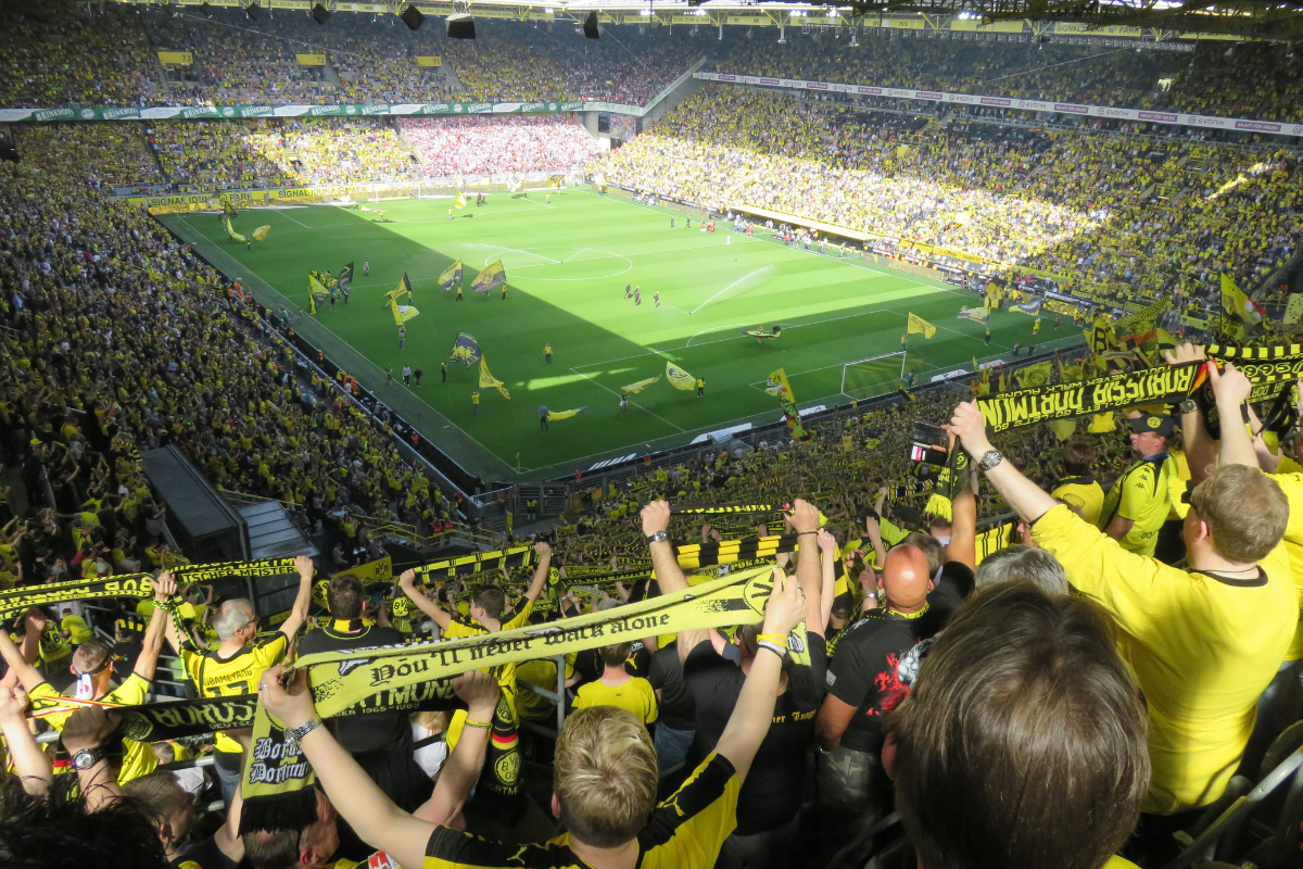 People Watching a Soccer Game