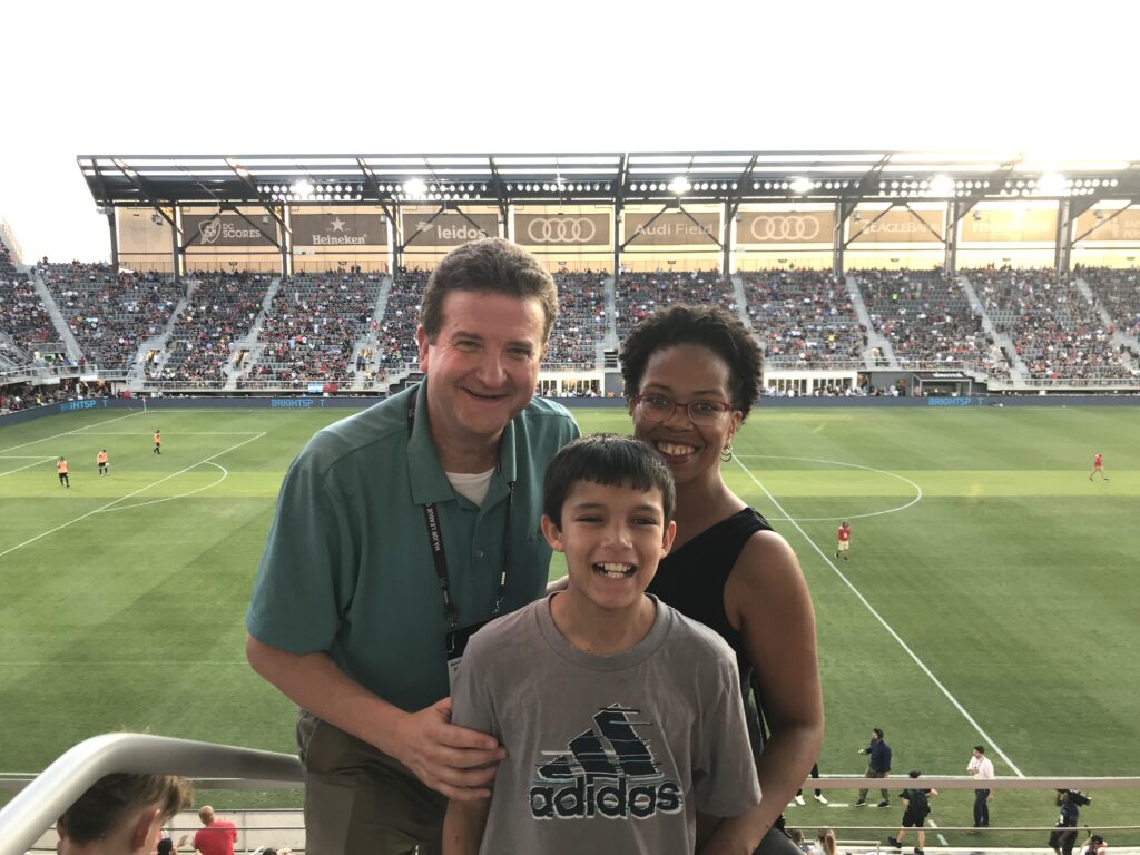 Dave Johnson with Rob’s son, Marco, and sister, Aryka